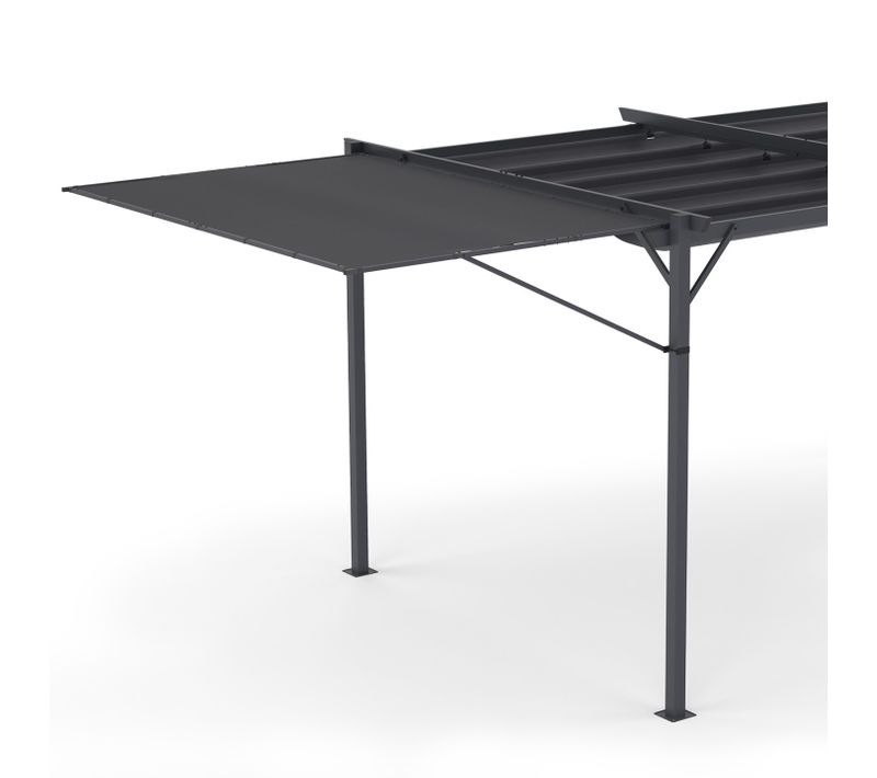 Auvent Inclinable Et Réglable 250 X 150 Cm Pour Pergola Toit Rétractable Gris Anthracite