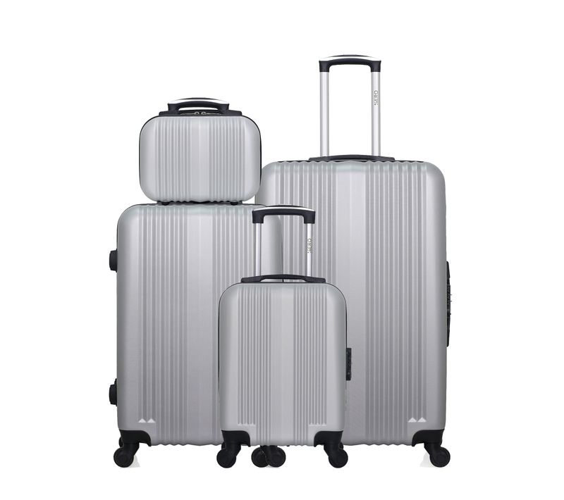 Lot De 4 - Valise Grand Format, Valise Weekend, Valise Cabine Xxs Et Vanity Lipari