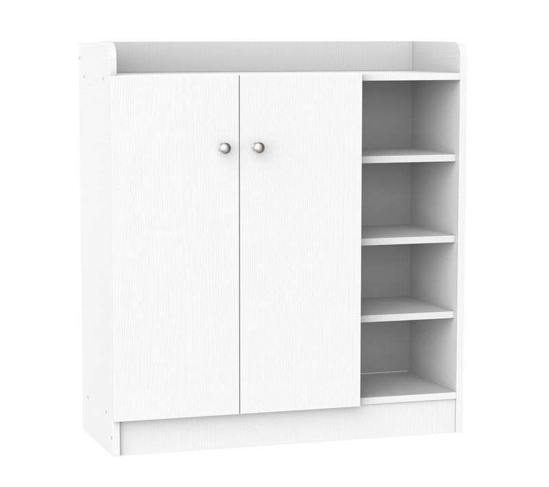 Armoire Meuble À Chaussures 2 Portes - Blanc