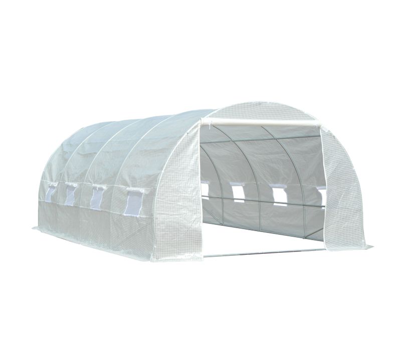 Serre De Jardin Tunnel Surface Sol 18 M² Blanc