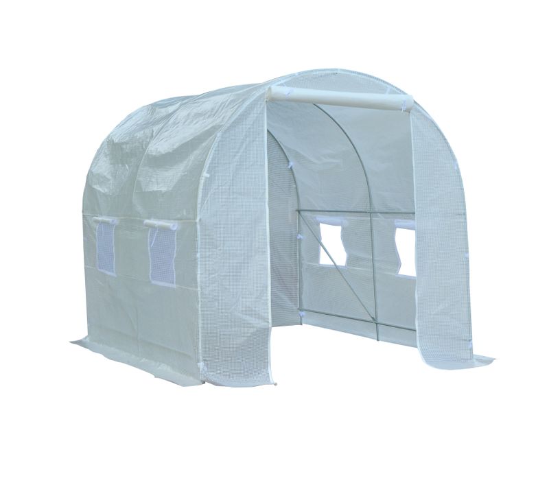 Serre De Jardin Tunnel Surface Sol 5 M² Blanc - 2,5 x 2 x 2 m