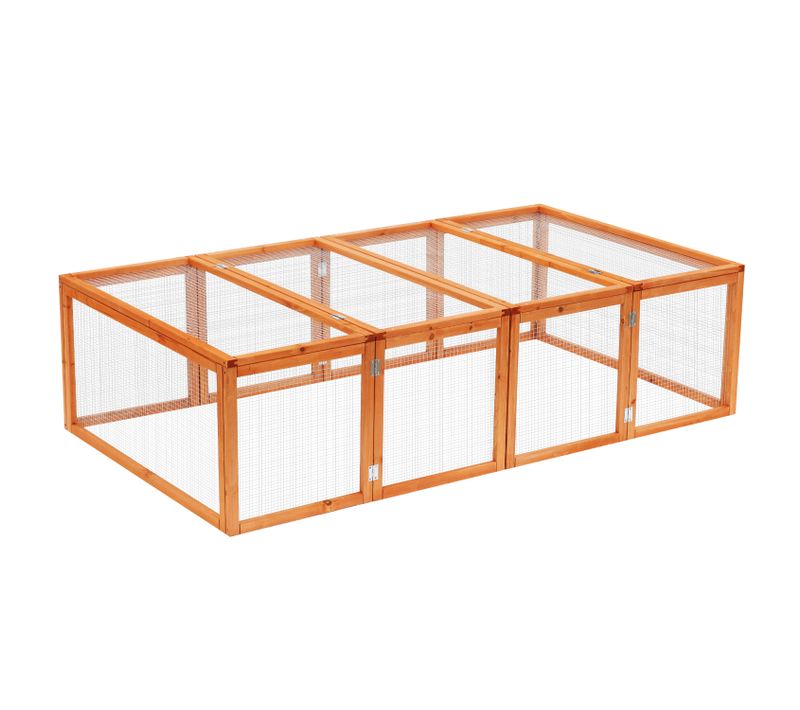 Clapier Cage à Lapins Extérieur Intérieur 2 Portes Supérieures Pin