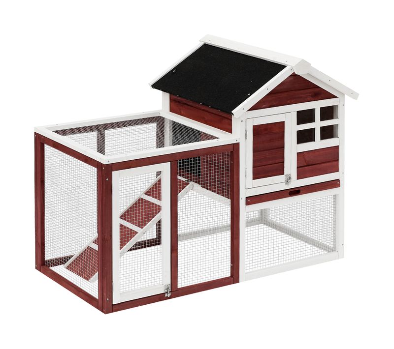 Clapier Cage à Lapins Multi-équipé Bois De Pin