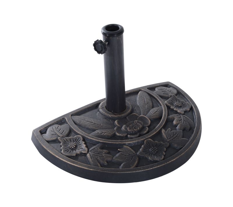 Pied De Parasol Demi-cercle Résine Imitation Fonte