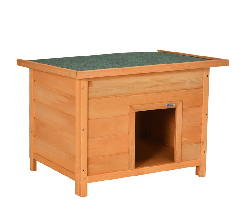 Niche Chien Sur Pied Dim. 85l X 58l X 58h Cm - Toit Ouvrant Bitumé Vert - Bois Sapin Pré-huilé