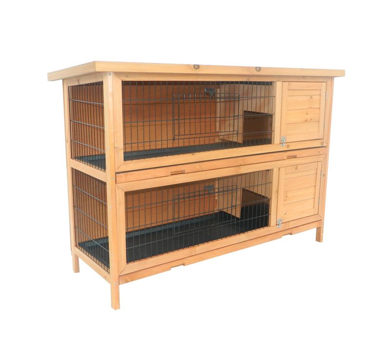 Clapier Lapins Sur Pieds Double Niveau Toit Bitumé
