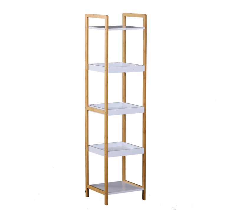 Etagère Salle De Bain Bambou Paniers + Étagères