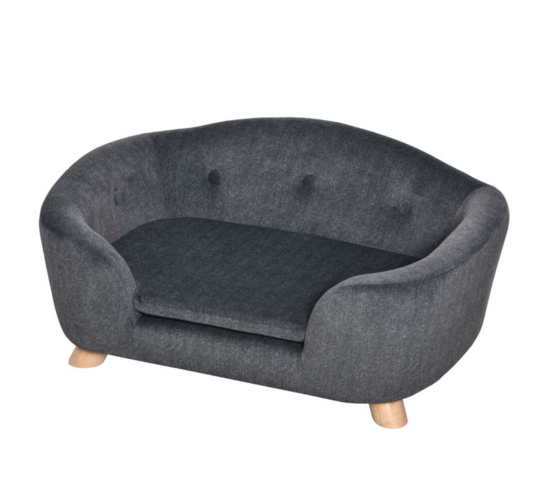 Lit Canapé Chien Chat Design Scandinave Avec Coussin Gris