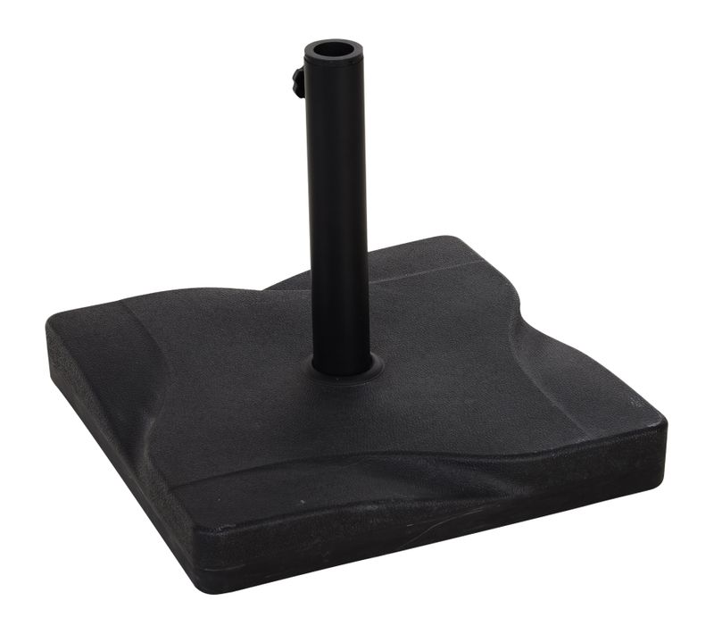 Pied De Parasol Carré Poids Net 20 Kg Ciment Hdpe Noir