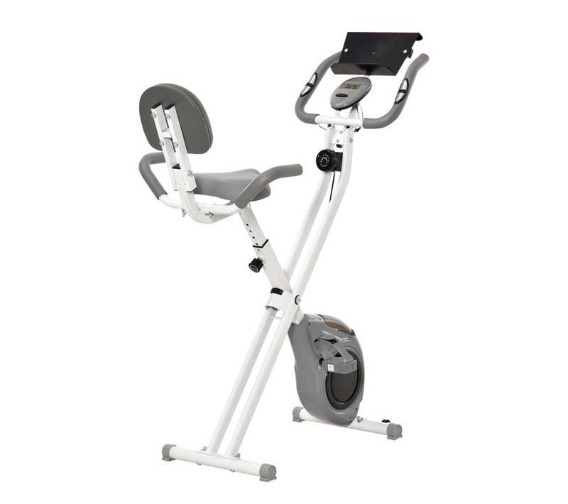 Vélo D'appartement Pliable Écran Multifonction Blanc Gris