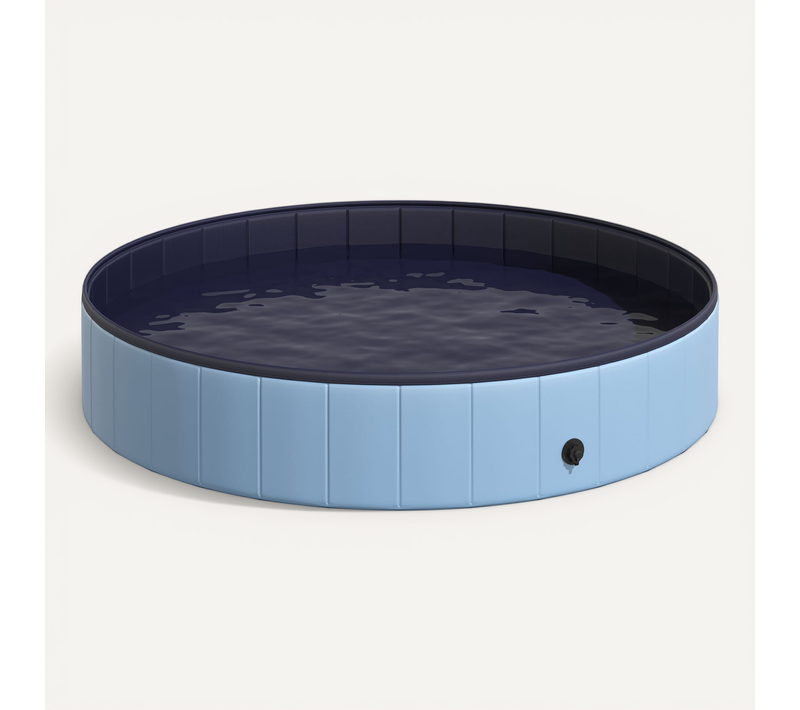 Piscine Bassin Chien Diamètre 160 Cm Bleu