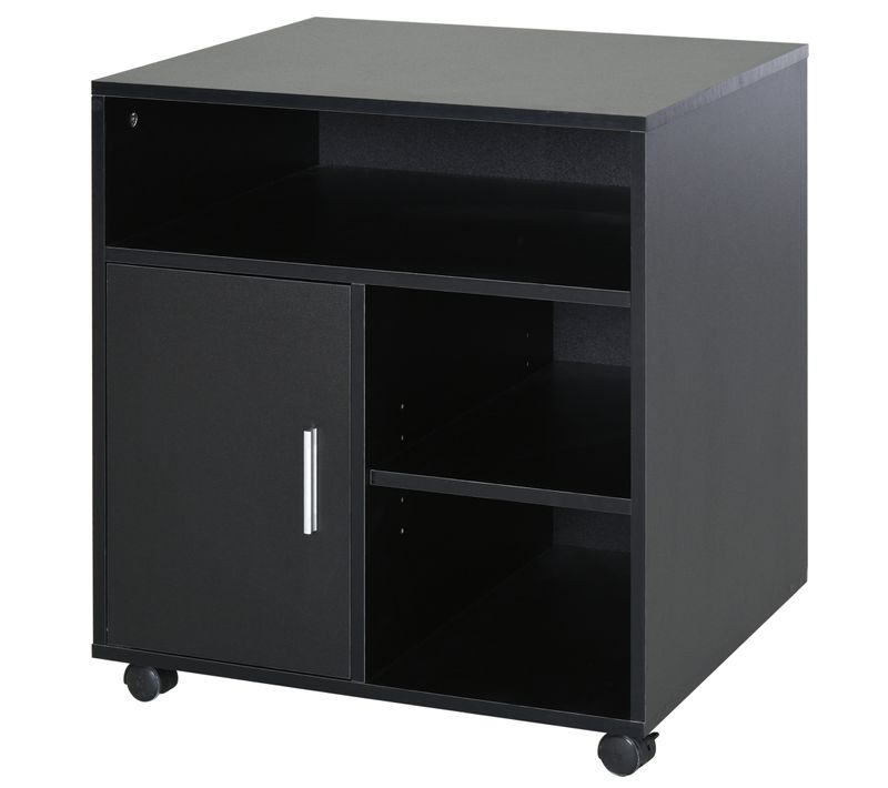 Support D'imprimante Placard Porte 3 Niches + Grand Plateau Panneaux Particules