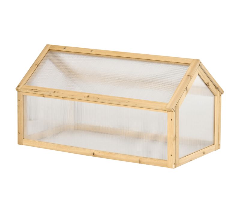 Mini Serre De Jardin Toit Ouvrable Polycarbonate Sapin Pré-huilé