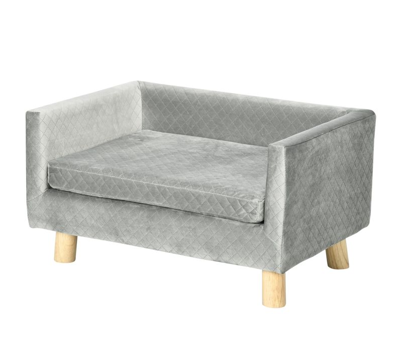 Lit Canapé Chien Chat Design Scandinave + Coussin Fourni Velours