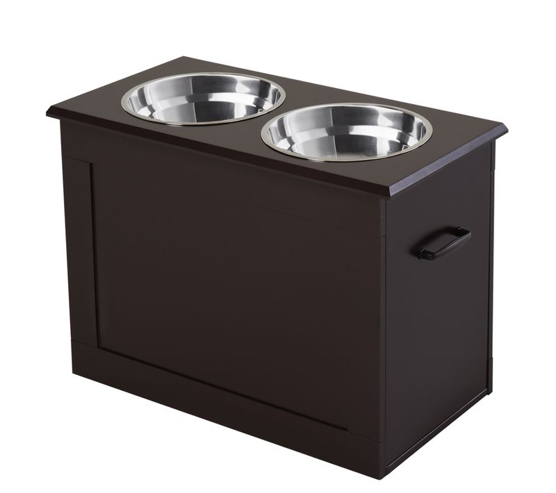 Gamelle Double Chien Chat Porte-gamelles Surélevé 2 Gamelles Avec Coffre