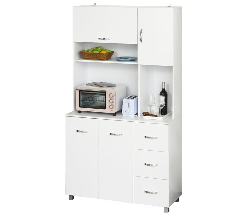 Buffet de cuisine Multi-rangements Mdf Blanc