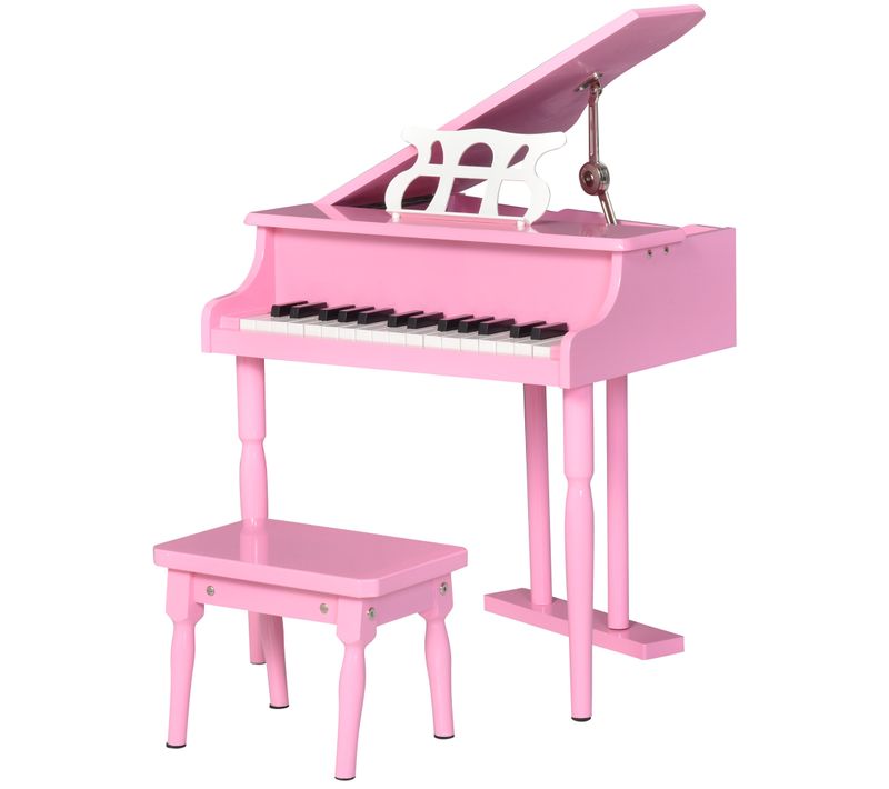 Piano à Queue Enfant En Bois 30 Touches Tabouret Inclus
