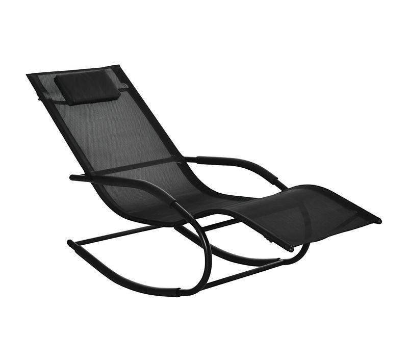Chaise Longue à Bascule Rocking Chair Design Noir