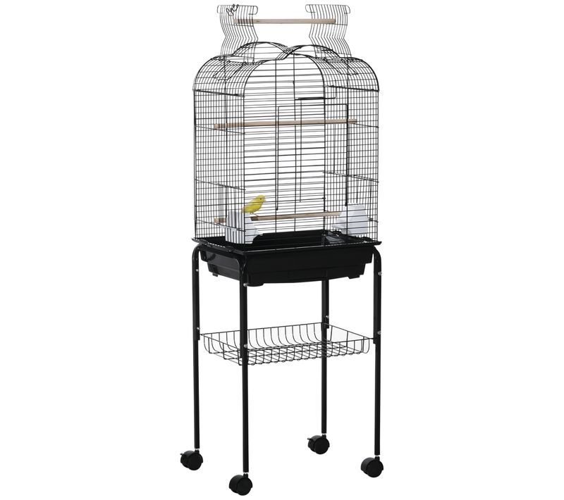 Cage à Oiseaux Volière Amovible Sur Roulettes Avec Accessoires