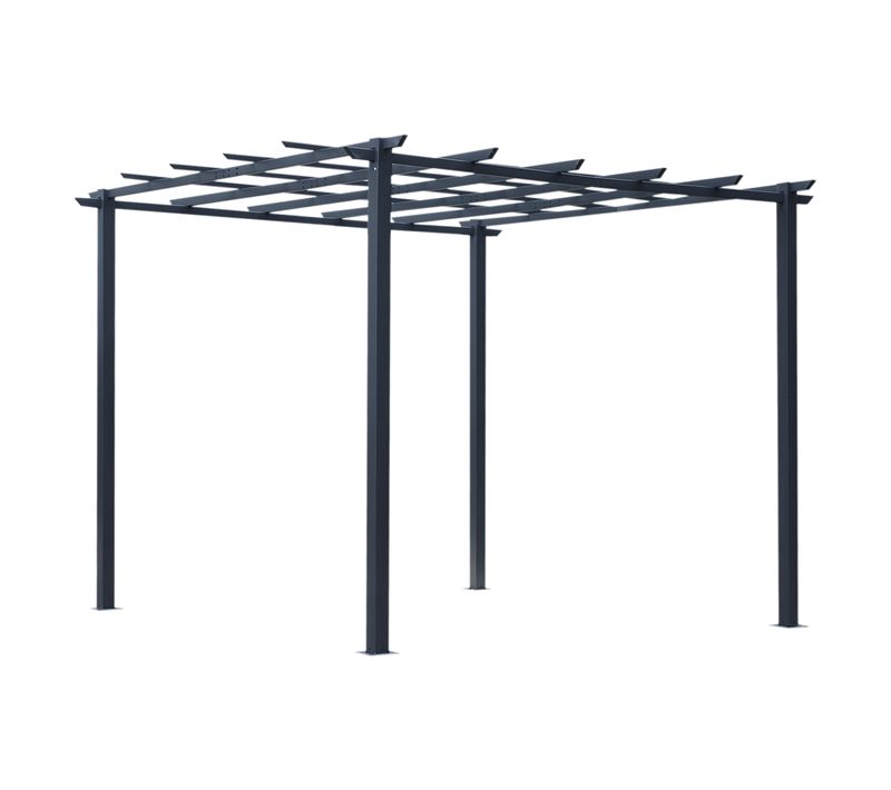 Pergola Rétractable Polyester Haute Densité Métal époxy Gris