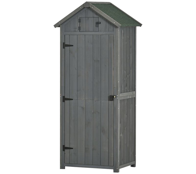 Armoire De Jardin 3 Étagères 2 Portes Loquets Bois Sapin
