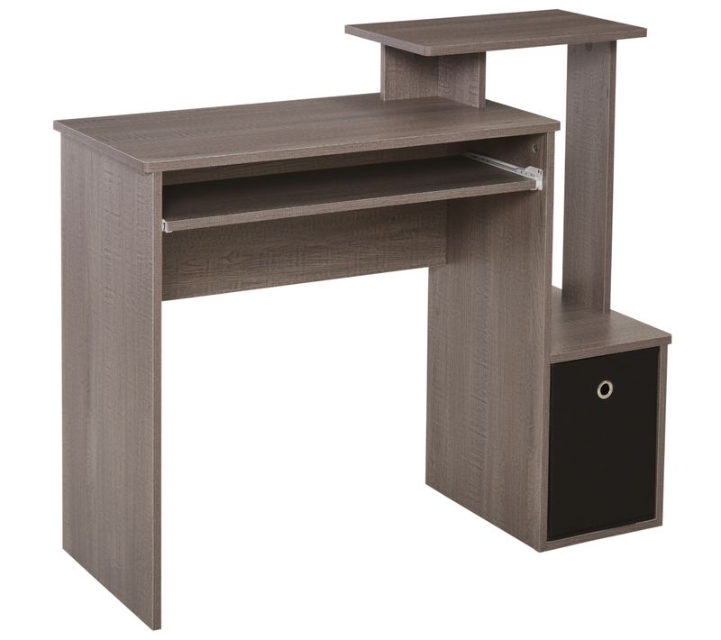 Bureau Informatique Étagères Tablette Clavier Panier Panneaux Particules