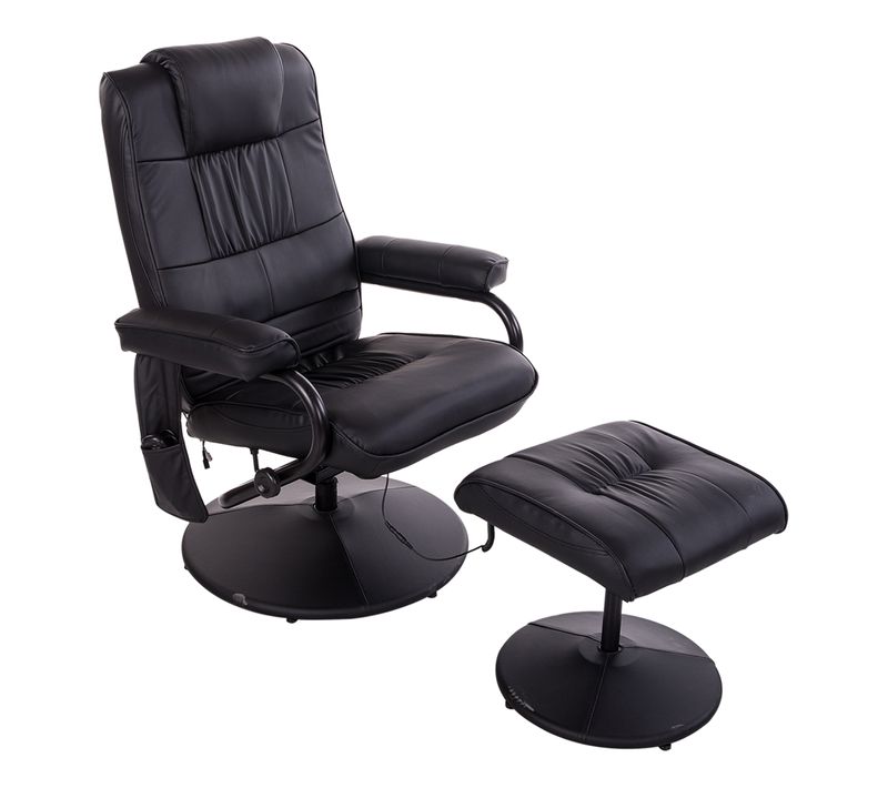 Fauteuil De Relaxation Massant Avec Repose-pied Revêtement Synthétique