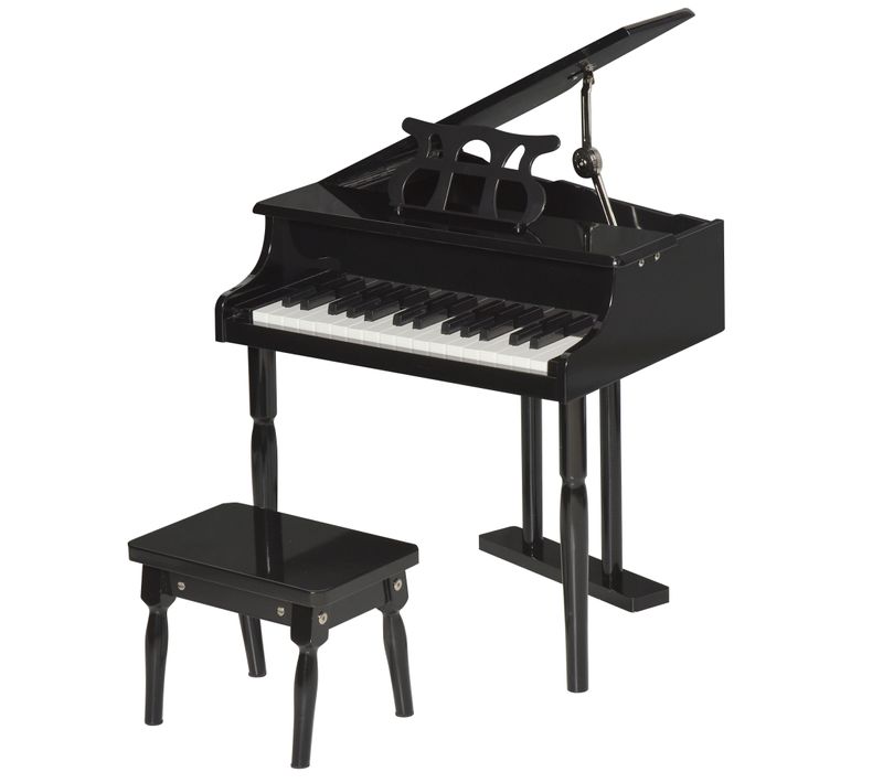 Piano à Queue Enfant En Bois 30 Touches Tabouret Inclus
