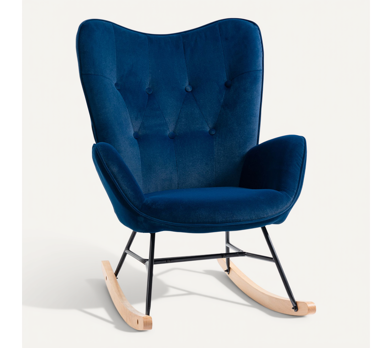 Fauteuil à Bascule Oreilles Grand Confort Aspect Velours