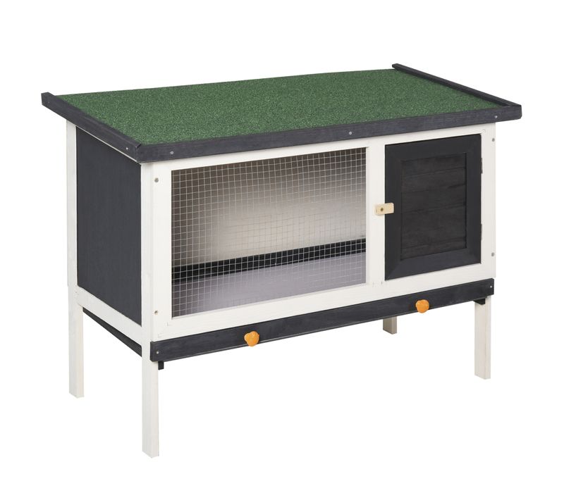 Clapier Sur Pied Niche Toit Ouvrant Porte Verrouillable Noir Blanc Vert