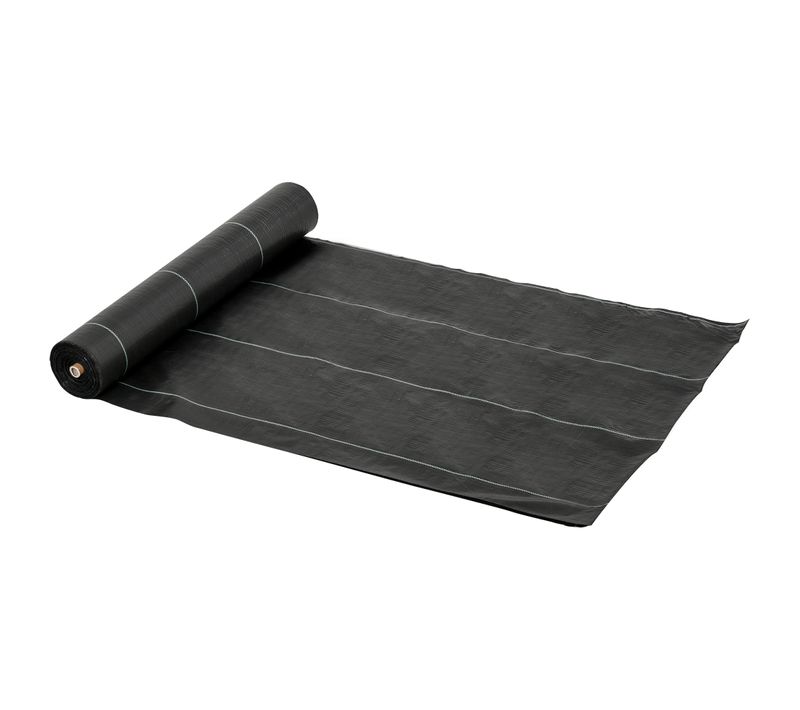 Toile De Paillage Anti Mauvaises Herbes 100 G/m² Pp Noir Vert - 50 x 2m