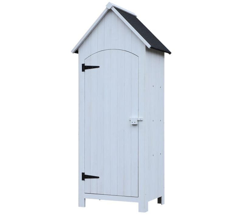 Armoire De Jardin 1 Porte 3 Étagères Toit Bitumé Bois Sapin