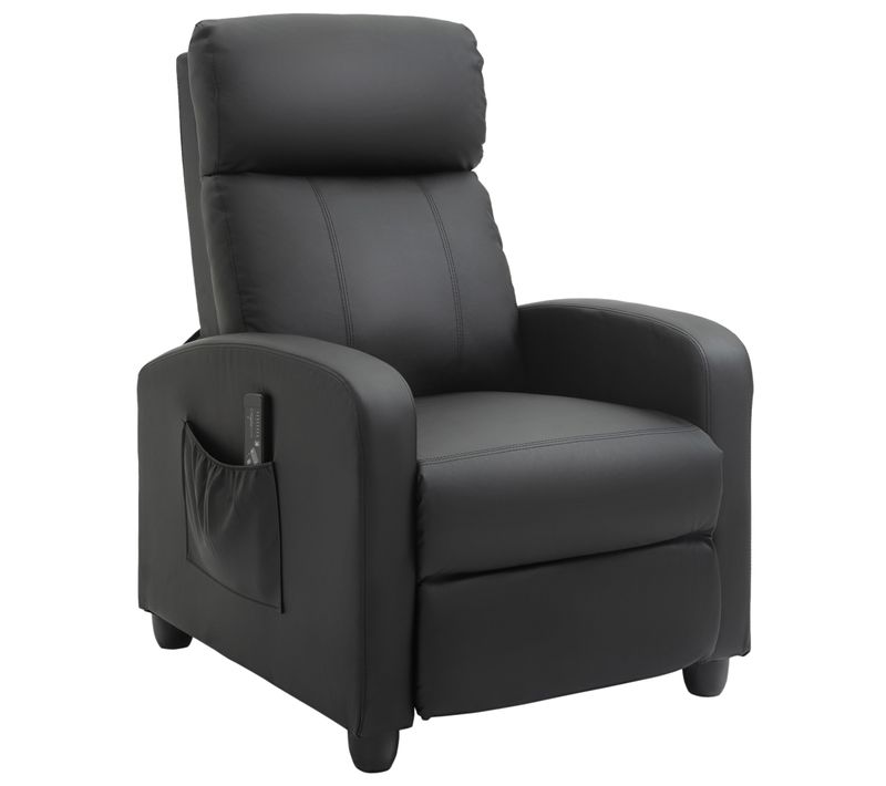 Fauteuil De Relaxation Inclinable Réglable Repose-Pied - Noir