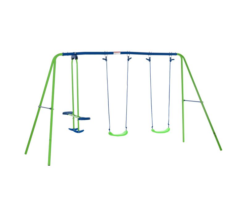 Balançoire 3 Agrès Portique Avec 2 Balançoires Et Face à Face