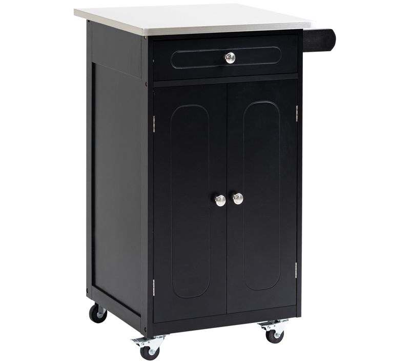 Desserte De Cuisine Multi-rangement Mdf Acier Inox.