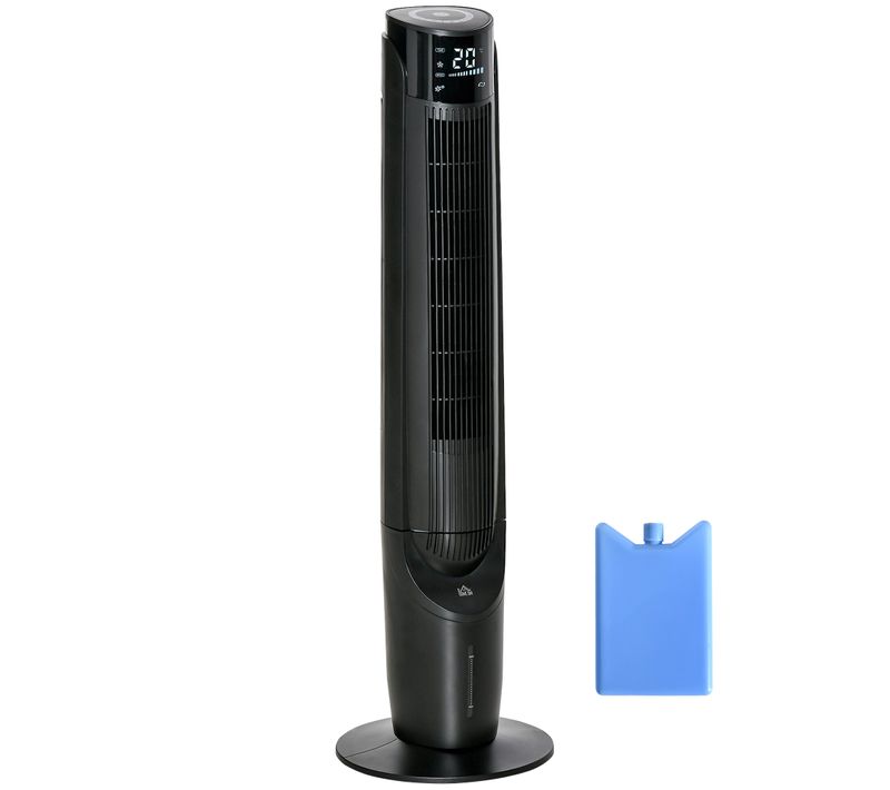 Ventilateur Colonne Tour Rafraichisseur D'air 2 En 1 Avec Télécommande Noir
