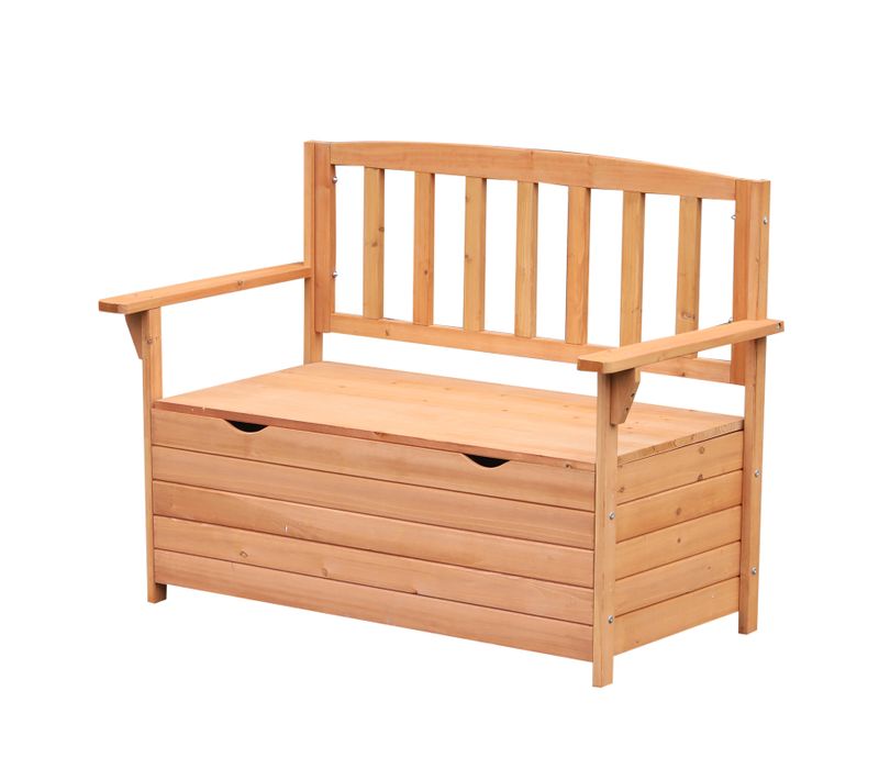 Banc Coffre De Jardin 2 Places Sapin Pré-huilé