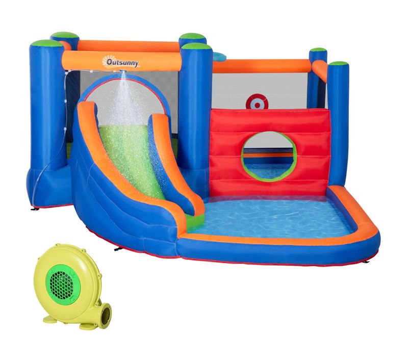 Château Gonflable Enfant - Sac Transport, Gonfleur - Polyester Multicolore