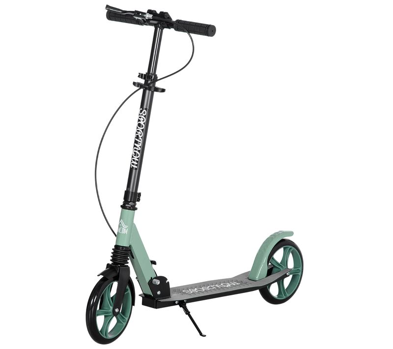 Trottinette Pliable Adulte Roulement Pu Abec-9 Vert Noir