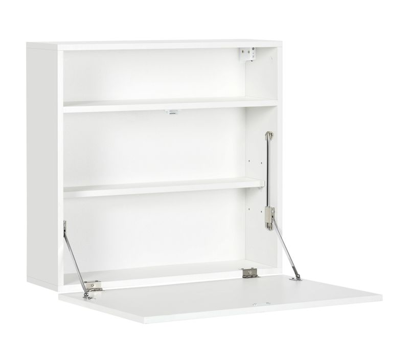 Bureau Mural Multi-rangement Pliable Blanc