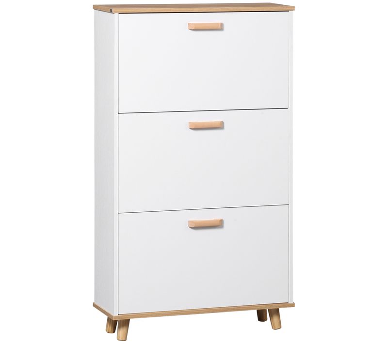 Meuble à Chaussures Style Scandinave 3 Portes 3 étagères