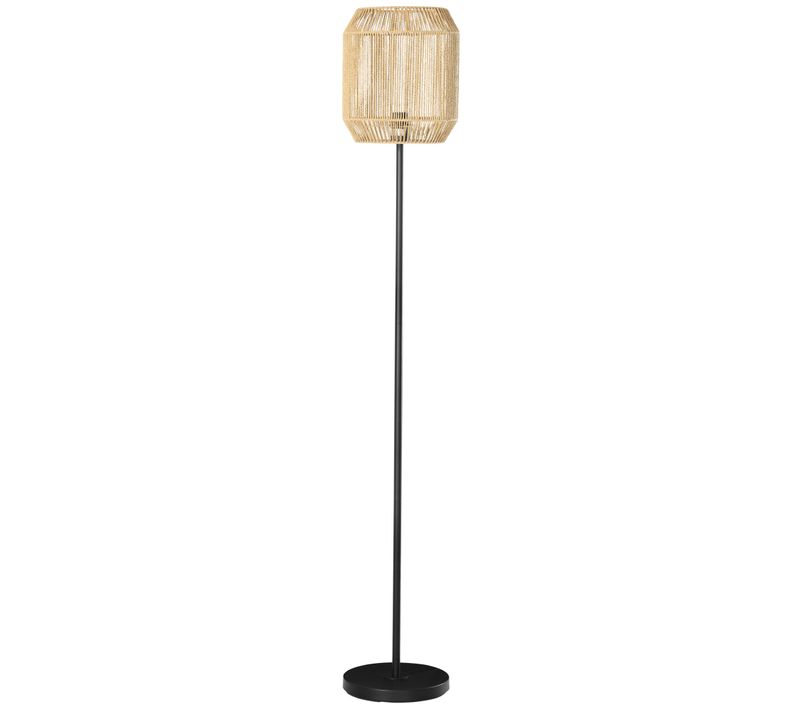 Lampadaire Aspect Cannage Style Cosy H.158 Cm Noir Beige