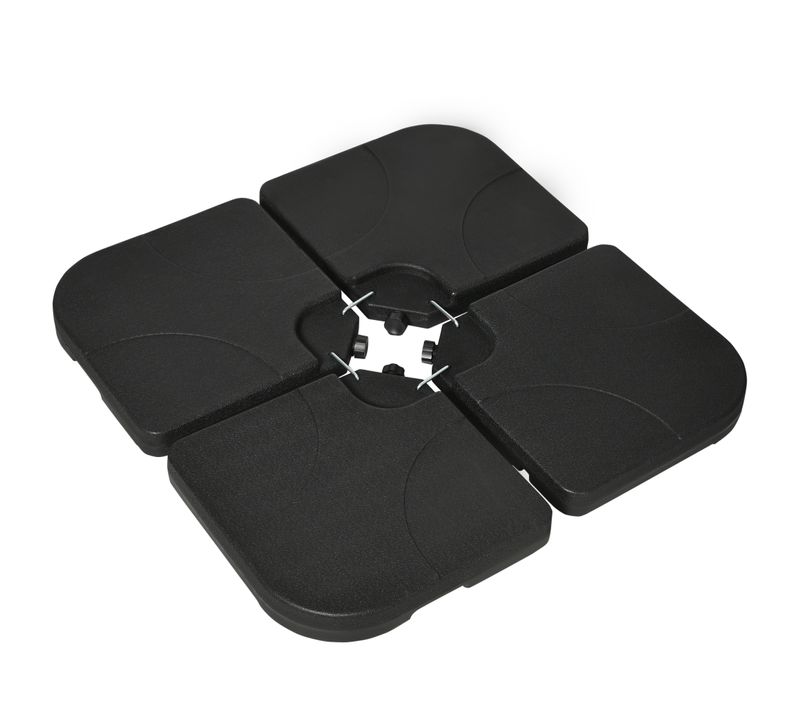 Pied De Parasol Lot De 4 Dalles Pour Parasol à Lester Hdpe Noir