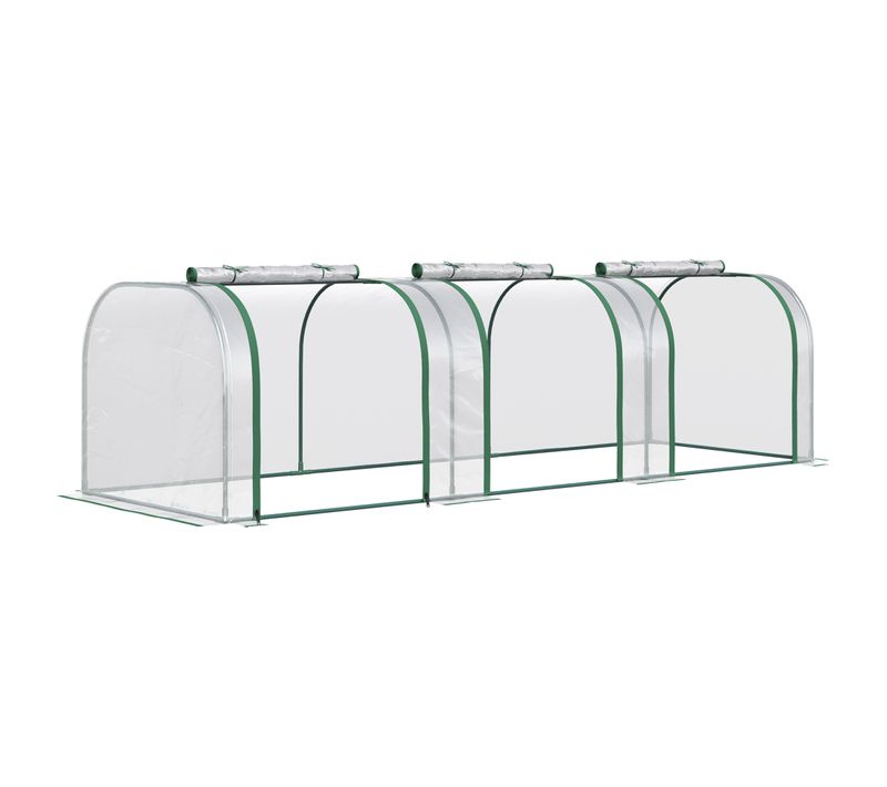 Serre De Jardin Tunnel Bâche Pvc Métal Époxy Vert - 2,95l x 1l x 0,8h m