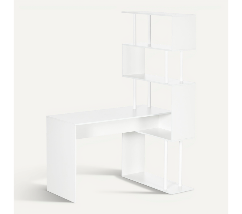 Bureau Informatique Design Contemporain Avec Bibliothèque Zig Zag