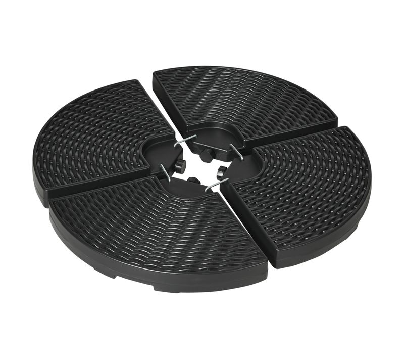 Lot De 4 Dalles Pour Parasol à Lester Hdpe Aspect Rotin Noir