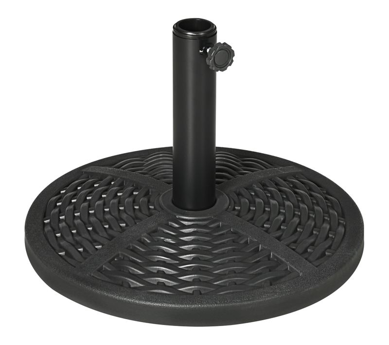 Pied De Parasol Hdpe Aspect Rotin Noir