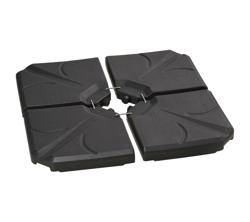 Lot De 4 Dalles De Lestage Parasol Déporté Noir