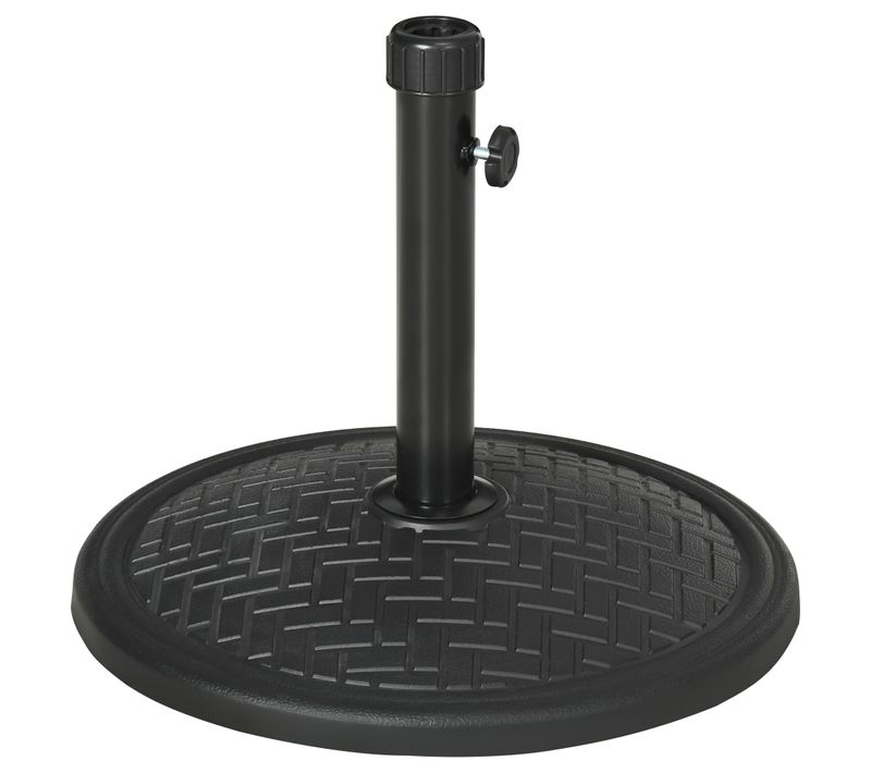 Pied De Parasol Rond Métal Motif Zig Zag Noir
