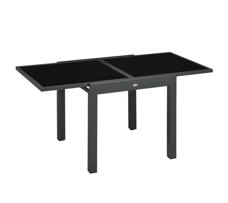 Table de jardin Extensible Grande Taille Anthracite Noir